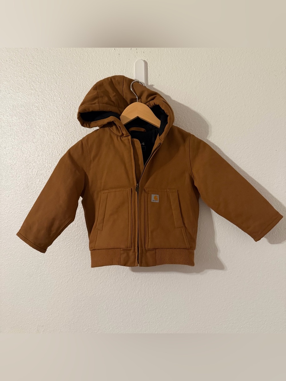 Carhartt Jacket Youth 3T Hooded Quilted Lined Canvas Workwear Boys Outerwear